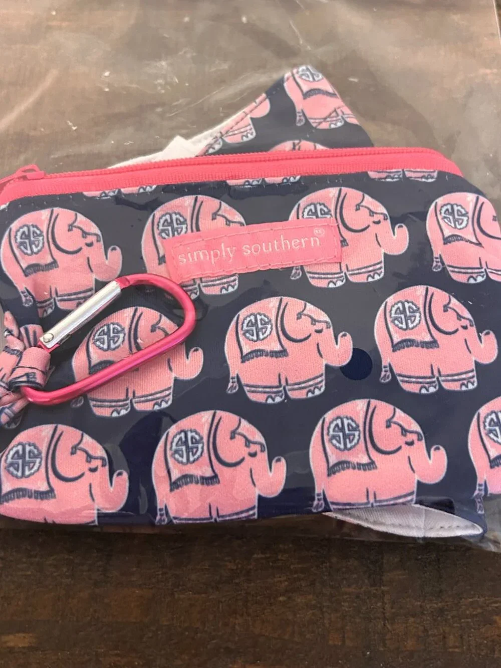 Simply Southern Pink & Blue Elephant Mask and Zipper Pouch Set